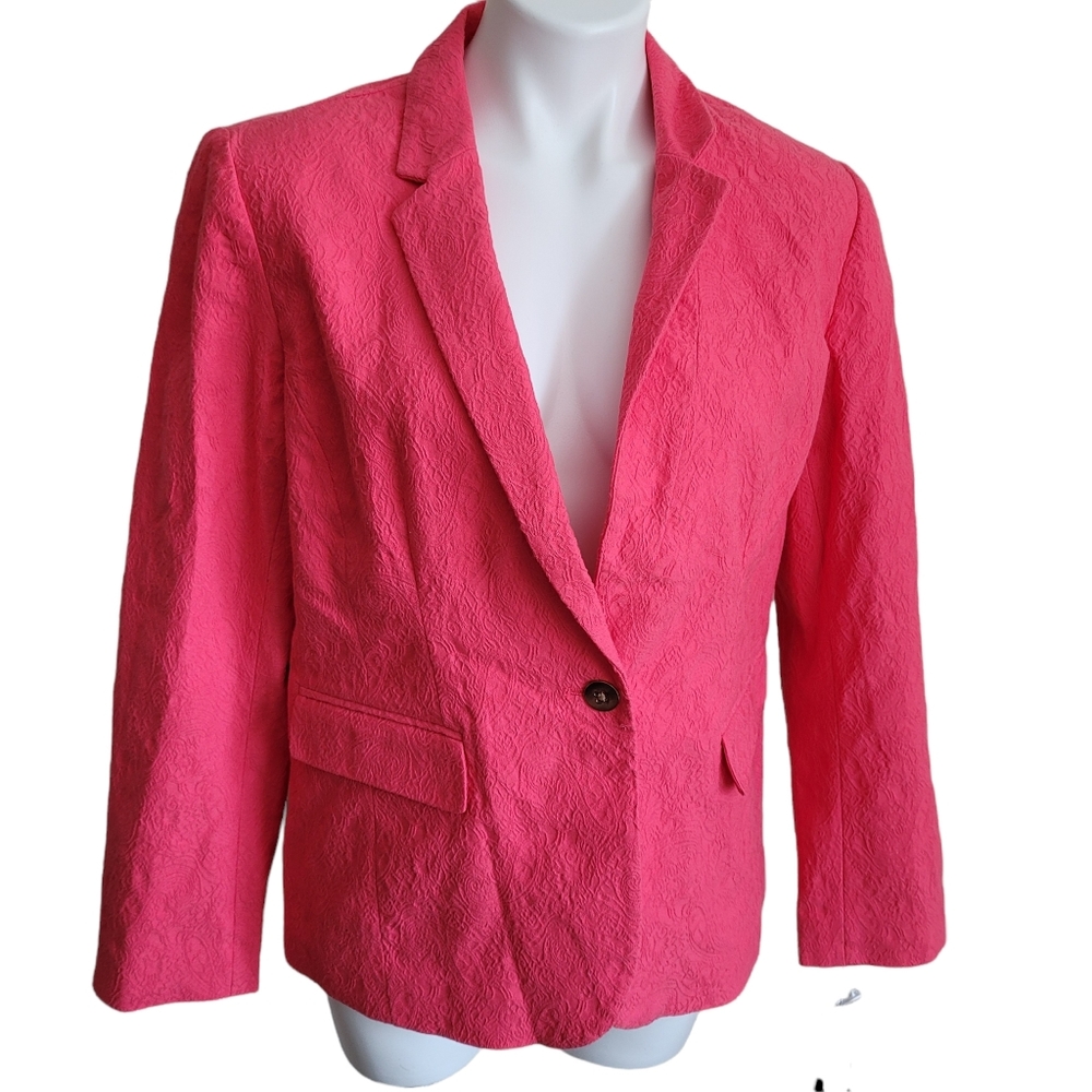NWT Apt 9 Blazer Jacket Size 16 Rouge Red One Button  Pockets Design